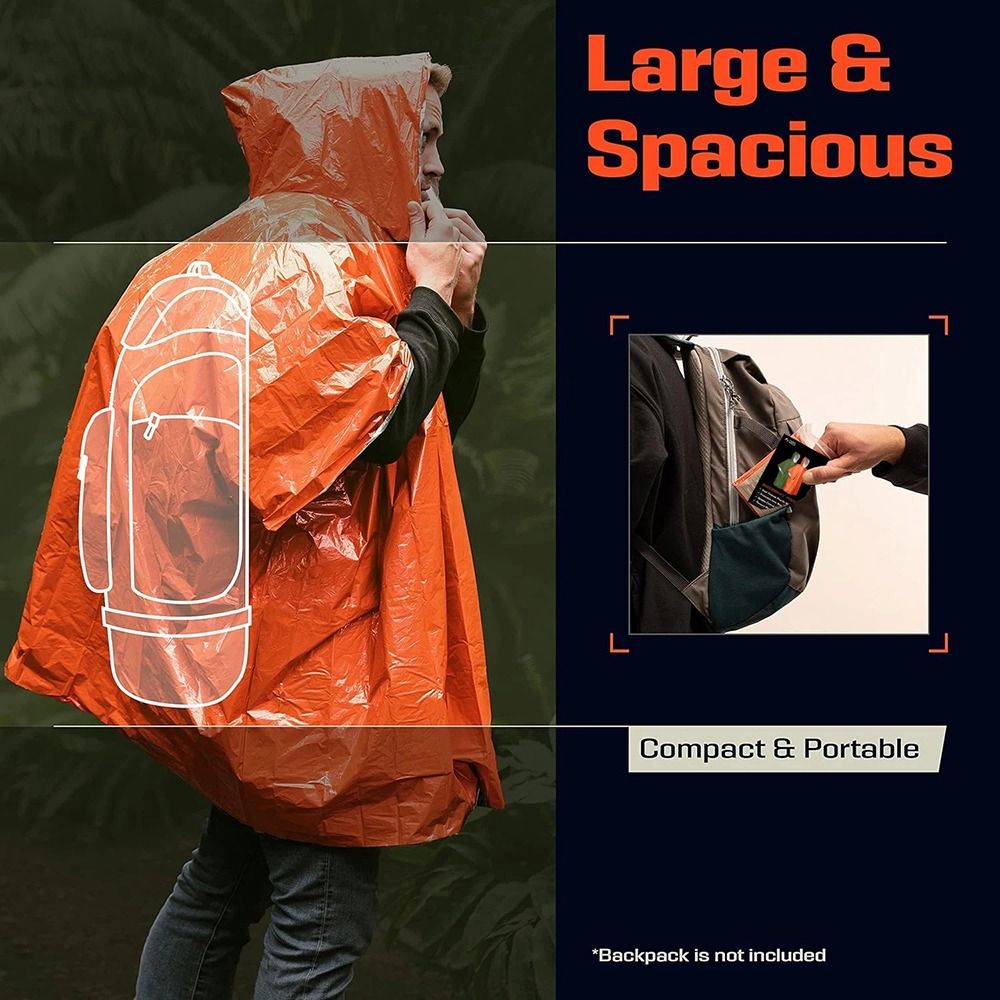 قطعة واحدة من معطف المطر للطوا - مراجعة Emergency Poncho Rain وسعره